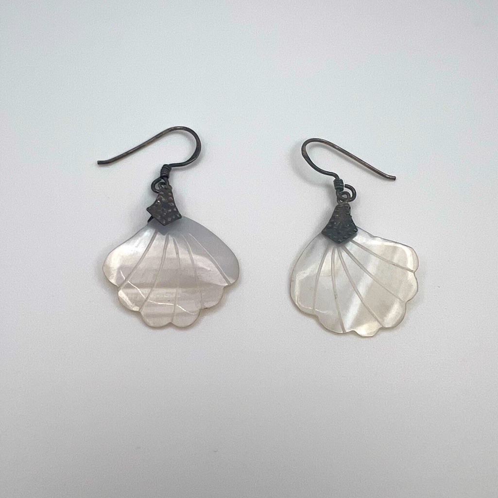 Mother Of Pearl Seashell Dangling Earrings